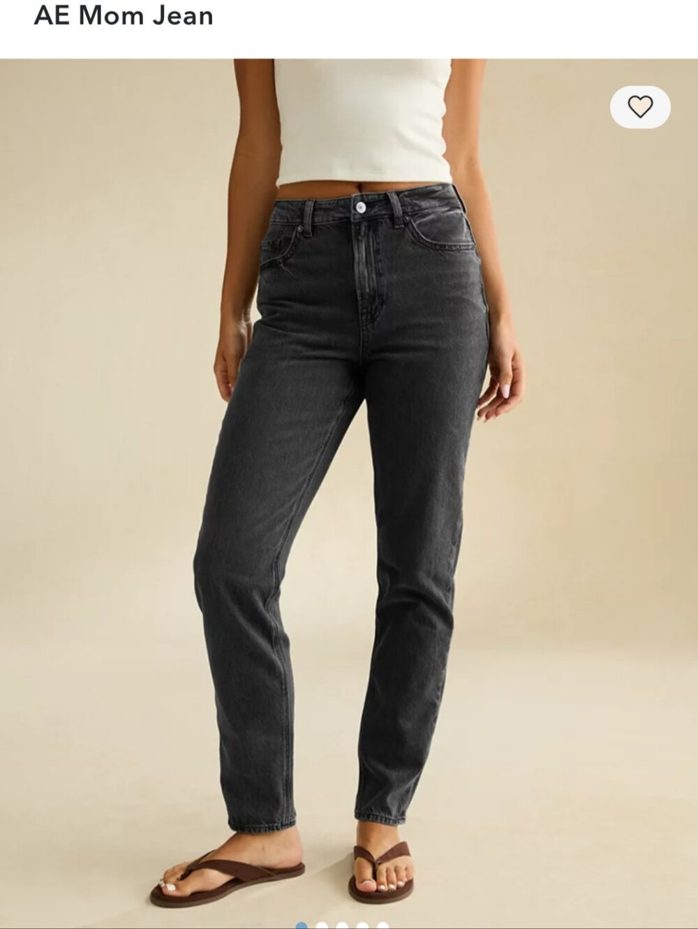 AE High Rise charcoal Wash Strigid mom Jean Size 12 Regular